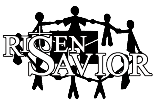 Risen Savior logo with stick figures.